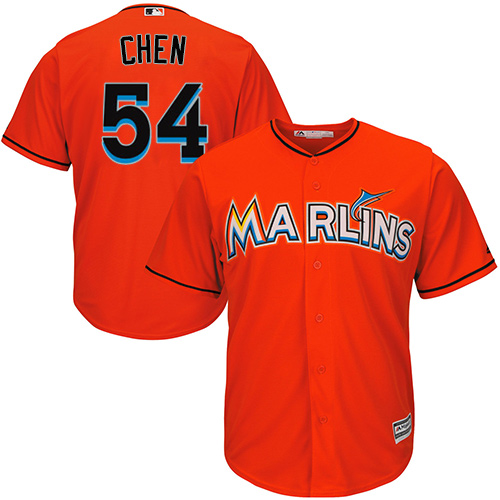 Marlins #54 Wei-Yin Chen Orange Cool Base Stitched Youth MLB Jersey